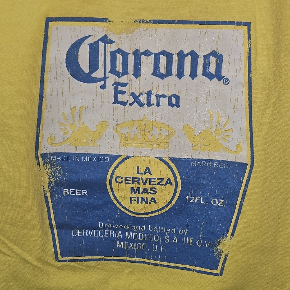 63. Y2K 2006 Corona Extra Yellow Short Sleeve Tee